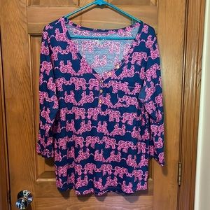 Lilly Pulitzer 3/4 length sleeve top